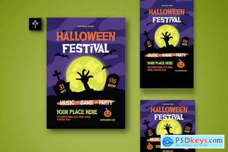 Halloween Festival Flyer Set 001