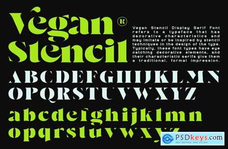 Vegan - A Display Stencil Font