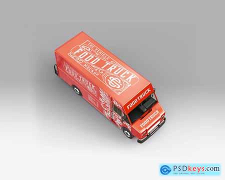 Step Van Food Truck Mockup