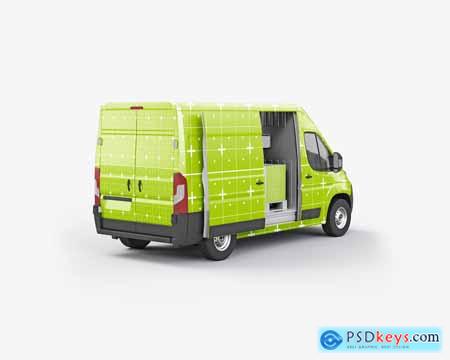 Panel Van with Pallet and Boxes Mockup