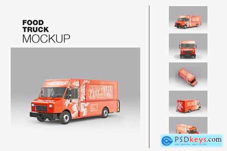 Step Van Food Truck Mockup