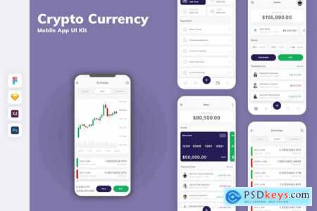 Crypto Currency Mobile App UI Kit 6UML7H5