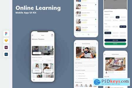 Online Learning Mobile App UI Kit