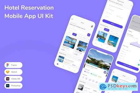 Hotel Reservation Mobile App UI Kit