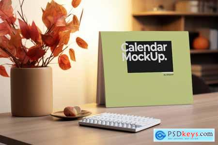 Table Calendar Mockup With Minimal Background #04