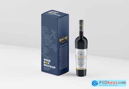 Set Box and Wine Bottles Mockup