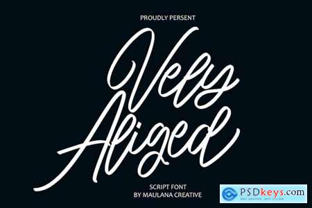 Vely Aliged Script Font