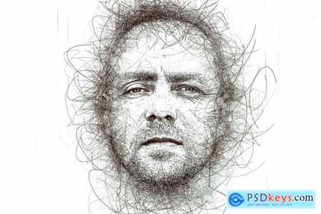 Portrait Scribble Sketch Art Photoshop Action