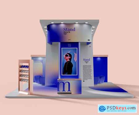 Exhibition Stand with Video Wall Mockup ASPACF3