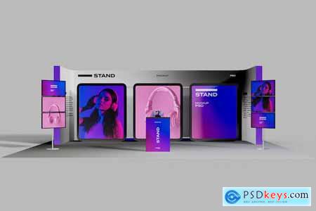 Exhibition Stand with Video Wall Mockup SDBTGJQ
