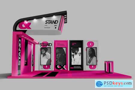 Exhibition Stand with Video Wall Mockup S5ED6N5