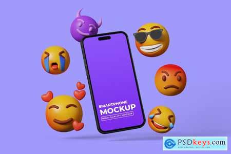 Smartphone Mockup with Emoji
