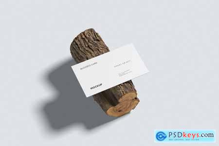 Business Card Mockup On The Wood