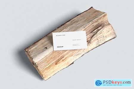 Business Card Mockup On The Wood