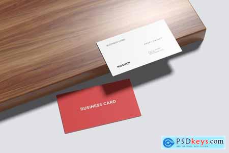 Business Card Mockup On The Wood