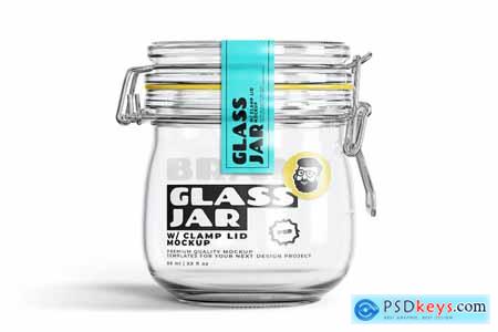 Glass Jar With Clamp Lid Mockup