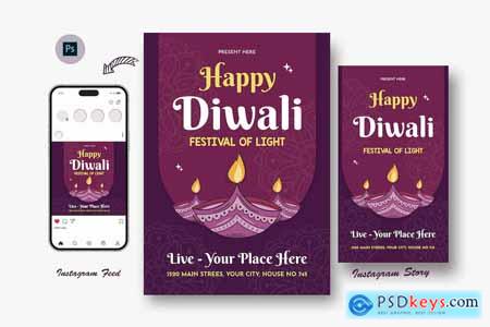 Happy Diwali Celebration Party Day Flyer Template