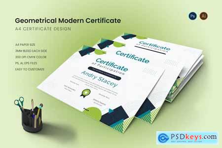 Geometrical Modern Certificate