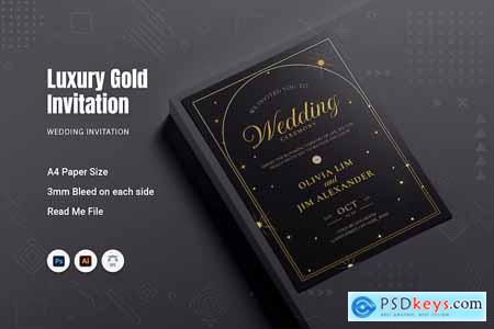 Luxury Gold Wedding Invitation