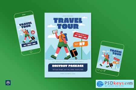 Flat Tour Travel Flyer Set 004