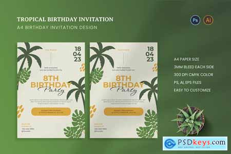 Tropical Birthday Invitation