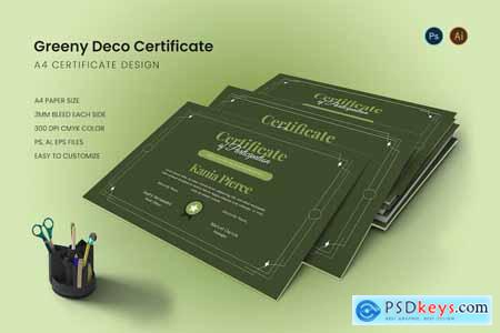 Greeny Deco Certificate