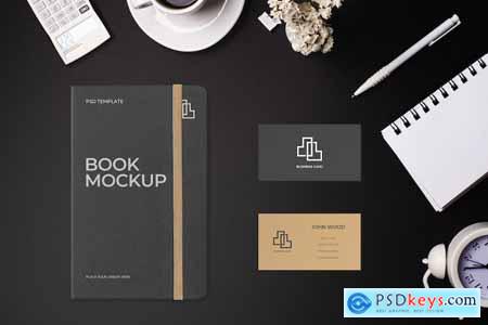 Black Book & Business Card Mockup