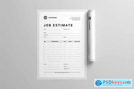 Minimal Job Estimate Form