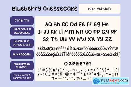 Blueberry Cheesecake Handwritten Monoline Font