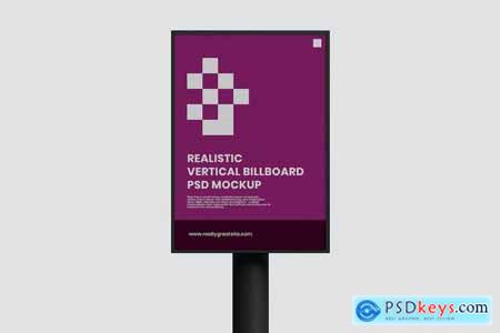 Realistic Vertical Billboard PSD Mockup