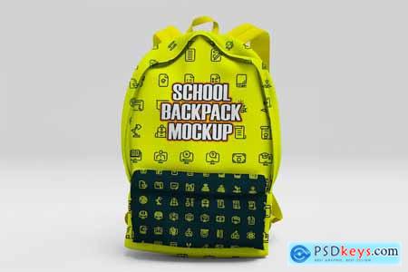 School Backpack PSD Mockup