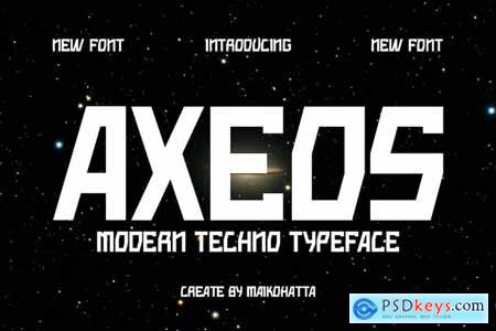 Axeos - Modern Techno Typeface