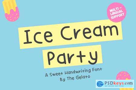 Ice Cream Party Monoline Handwritten Font