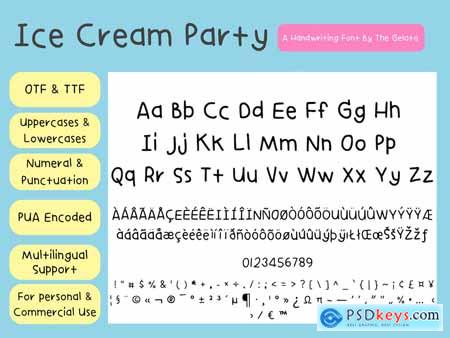 Ice Cream Party Monoline Handwritten Font