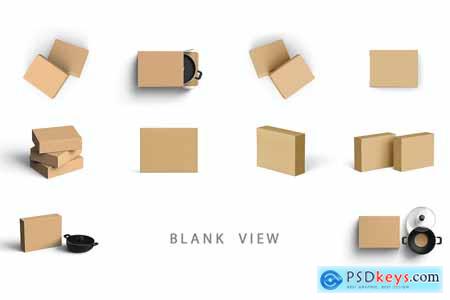 Fry Pan Box Packaging Mockup