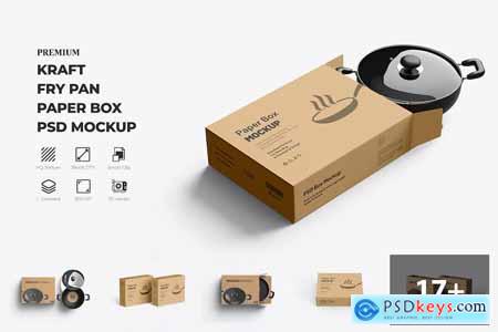 Fry Pan Box Packaging Mockup