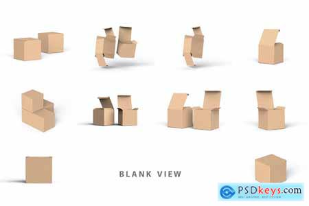 Square Package Box Mockups