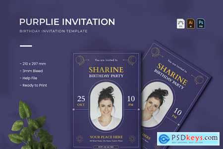 Purplie - Birthday Invitation