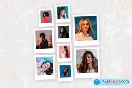 Photo Collage Polaroid Photo Template Mockup