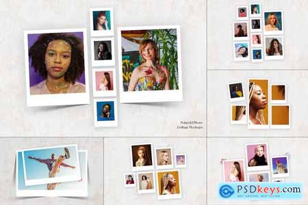 Photo Collage Polaroid Photo Template Mockup