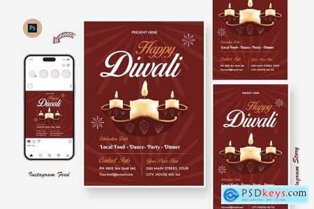 Lucia Diwali Celebration Day Flyer Template