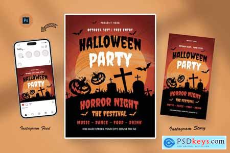 Halloween Celebration Day Flyer Template