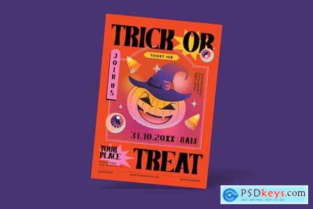 Halloween Trick or Treat Party Flyer CPY7JRB