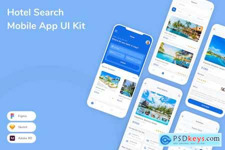 Hotel Search Mobile App UI Kit