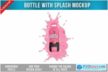 Bottle with Splash Mockup