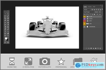 Formula 1 Racing Car Mockup