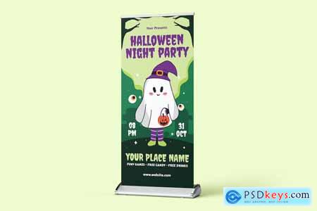 Halloween Night Party Roll Up Banner