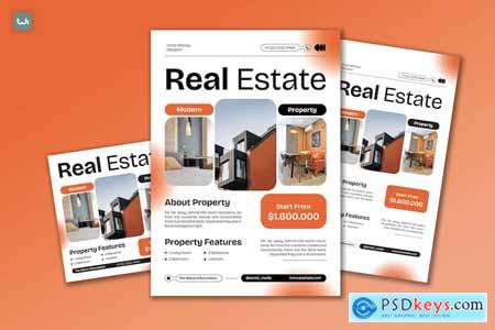 Orange Modern Real Estate Flyer Set 002