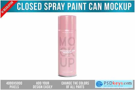 Closed Spray Paint Can Mockup