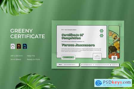 Greeny - Certificate